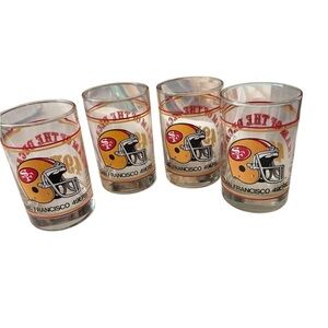 San Francisco 49ers Team of the Decde 12 Ozs Drinking Glasses 1980's NFL Footbal
